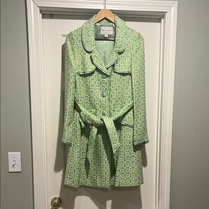 Banana Republic Green Tweed Belted Coat
